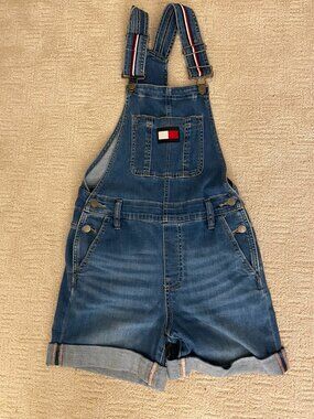 Vintage 90's Tommy Hilfiger Blue Denim Overalls Size 2